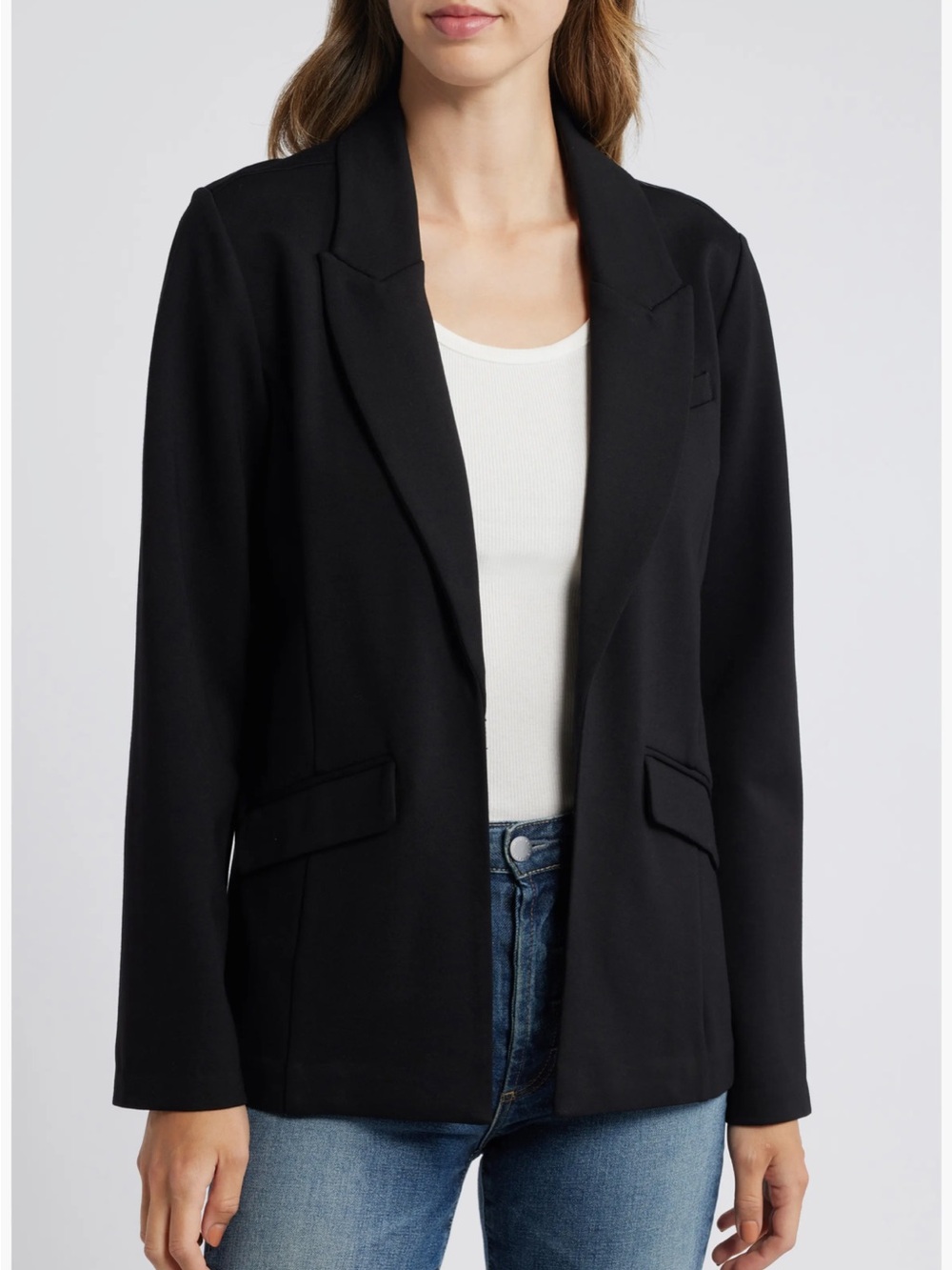 NWOT Wit & Wisdom Princess Seam Open Front Blazer.
